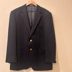 Arnold Brant Navy Blue Wool Blazer Gold Buttons Men's size 42R